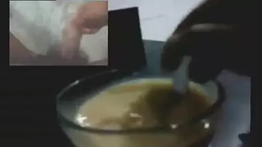 Girl Tea stirring with fast handjob