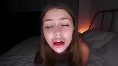 HE DELETED MY THROAT! extreme sloppy deepthroat, fuck with cum on face