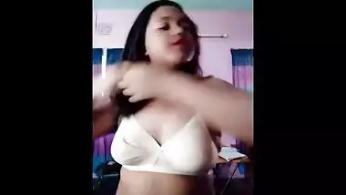 cute bangla gf taking bra off