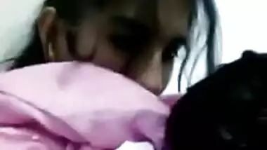 Husband sucks Desi wife's juicy tits and makes XXX video of her boobs