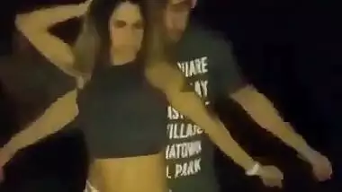 sexy girl grinding her ass on hubby’s dick and legs in club