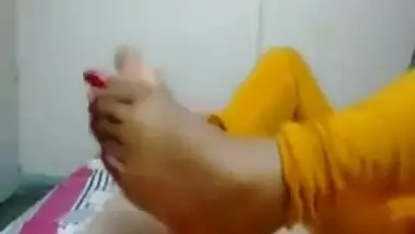 Indian Maid Giving a Footjob To Owner