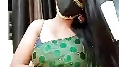 Hot cousin in transparent saree showing her milky white boobs and talking dirty boobs part 3