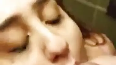 Sexy Blowjob In Restroom And Cumshots On Desi Girl’s Face