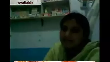 Lady Doctor Exposing on Web Cam in Pharmecy For Lover