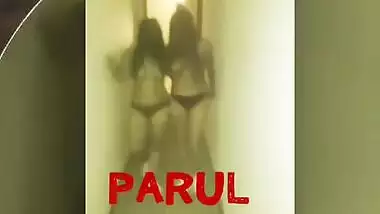 Daring Ravina & Parul Stripping in Hotel Corridor