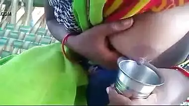 Hot Village Bhabhi Milking Boobs