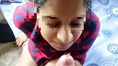 Sexy Lankan girl blows big Desi dick till getting XXX facial cumshot