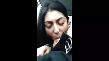 NRI College Girl Sucking Cock Of Lover In Car