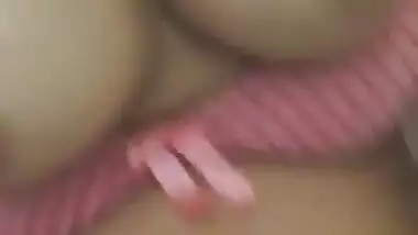 Sexy figure Desi girl striptease show on selfie cam