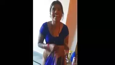 Tamil aunty dress change while her bf watching