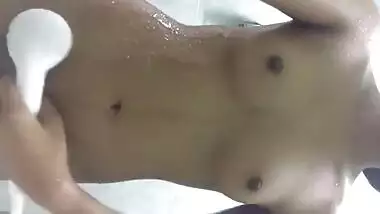 Desi wife bath video making