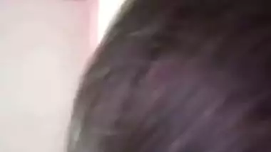 Newly married wife fingering pussy with lover on video call