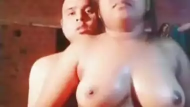 Indian Bubble busty boobs of Rajni massaged by husband