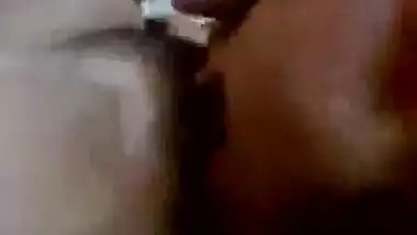 Hot Desi GF gives a blowjob.
