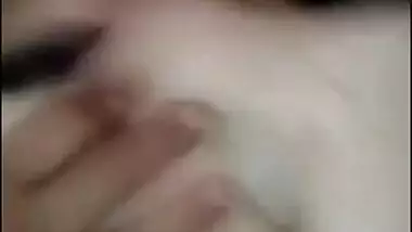 Husband sucking wife boob