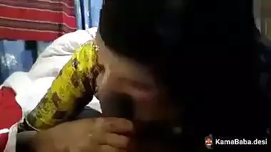 A sexy lady gives an Indian blowjob to her husband’s friend