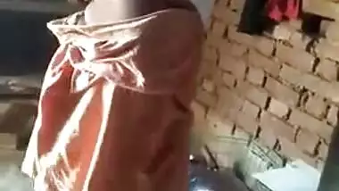 Desi Village Bhabhi Wearing Clothes While Hubby Recording