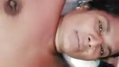 Amateur cameraman films naked wife and himself lying on the bed