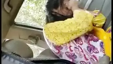 Sexy Girlfriend blowing In Car