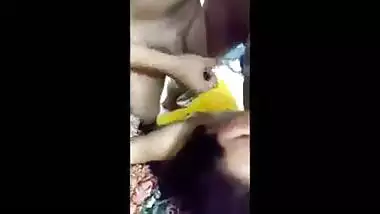 Nasty men gangbang a busty lady in the Aunty sex video