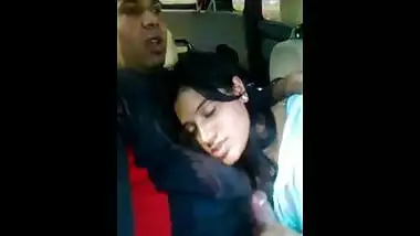 Sucking boyfriend’s cock inside car