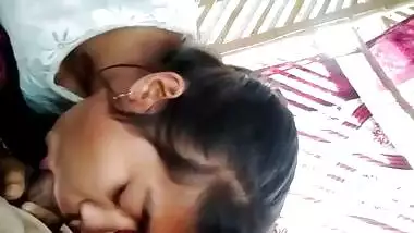 Desi cute girl suck her dick outdoor