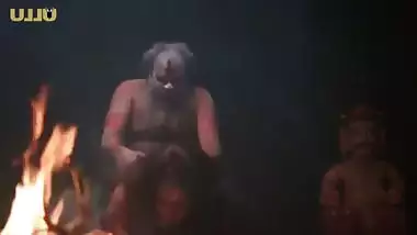 A milf fucks an aghori for a child in an Indian sex movie