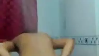 Indian girl bathing nude during video call