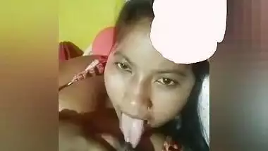 Indian babe is proud of XXX boobs so she exposes them and licks nipple