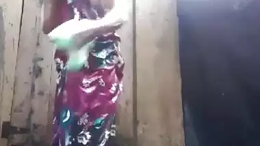 Village wife bath video