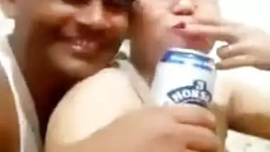 Nepali aunty take selfie video when her hubby pressing boobs with clear Nepali audio