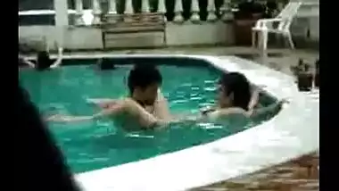 Sex in swimming pool recorded on Hidden cam