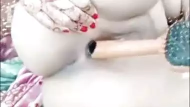 Pakistani Girl Inserting Huge Hair Brush In Her Little Tight Ass Hole