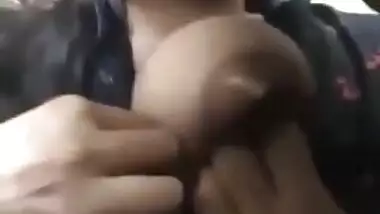 Young desi guy drinking nipple of his girlfriend