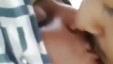 Bangla Hijabi girl getting her boob sucked by lover