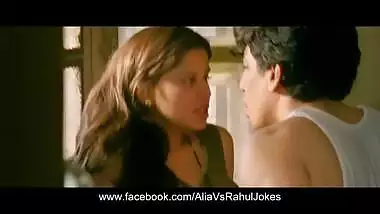 Desi Auntie seduced by young lover in the kitchen