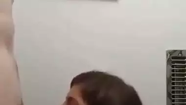 Chubby girl sucks a white dick in NRI porn