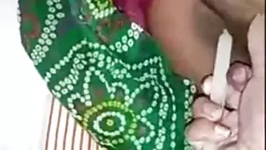 Desi Bhabhi anal pushing with a candle