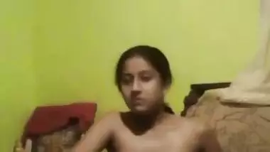 18 yr old couple jerks on a video call in a local sex video