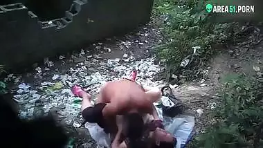 Mature aunty caught fucking with local guy outdoor In jungle, desi xxx mms