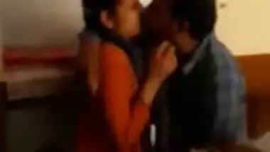 Headmaster sucking nipples of teacher in staff room