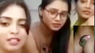 Horny Indian Girls Watching Naked Guy’s Penis On Skype