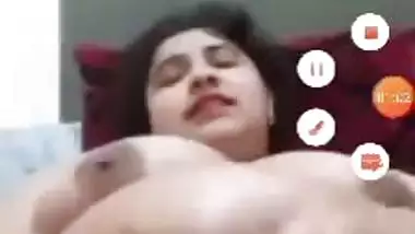 Bhabhi fingering wet pussy on video call sex chat