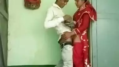 Desi Bhabhi standing sex with young Devar