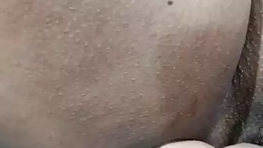 Hubby makes video of his wife’s hairy pussy