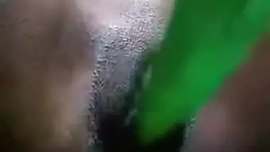 Horny Bengali college girl dildoing her pussy