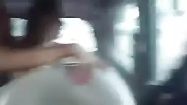  Group of desi Shemale flashing in running car 