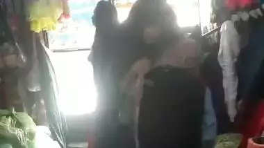 Pakistani shop owner having sex with two customers