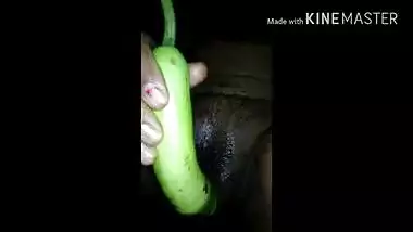 आंटी ने लौकी से चूत को चोदा